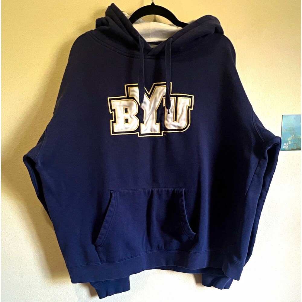 Colosseum Athletics BYU Cougars Navy Pullover Hoodie Sweatshirt 2XL